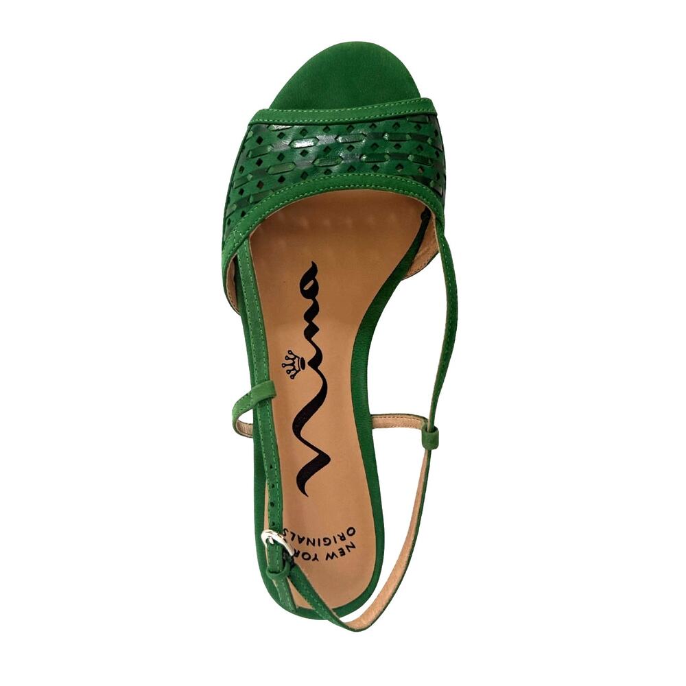 Nina Emerald Green Peep-Toe Slingback Sandal